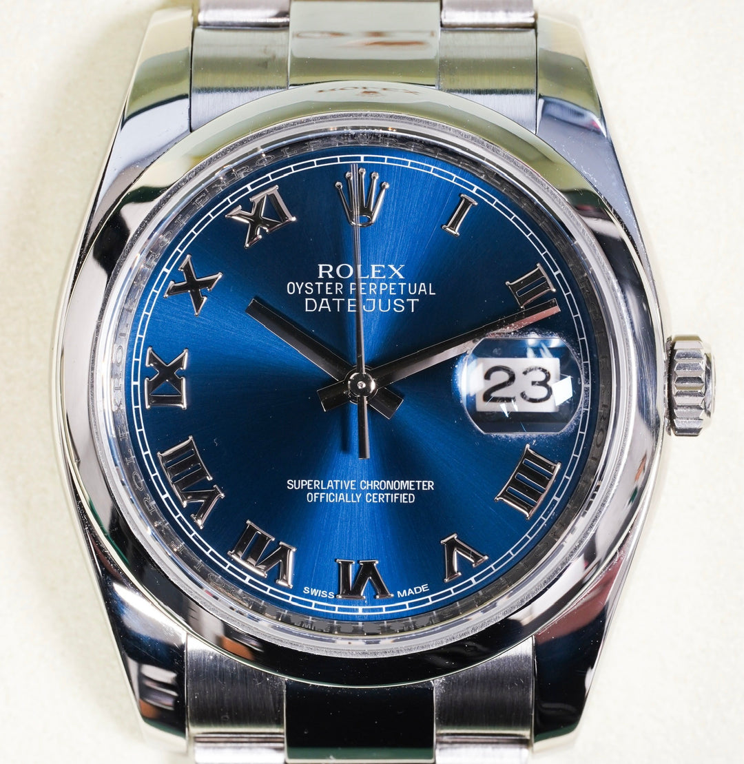Rolex Datejust 36 116200 Blue Roman Numerals Stainless Steel - Unknown