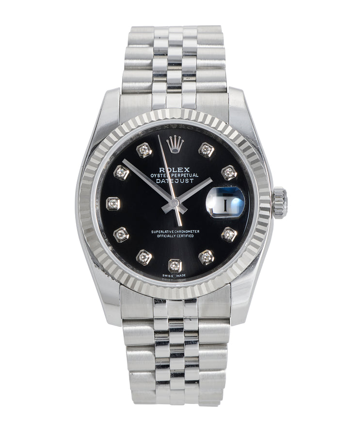 Rolex Datejust 36 Black Diamond Stainless Steel 2011 - 116234