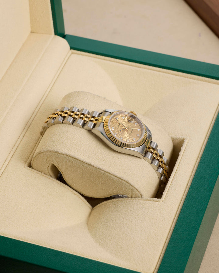 Rolex Datejust 26 Champagne Jubilee Diamond Dot Stainless Steel Yellow Gold 1998 - 69173