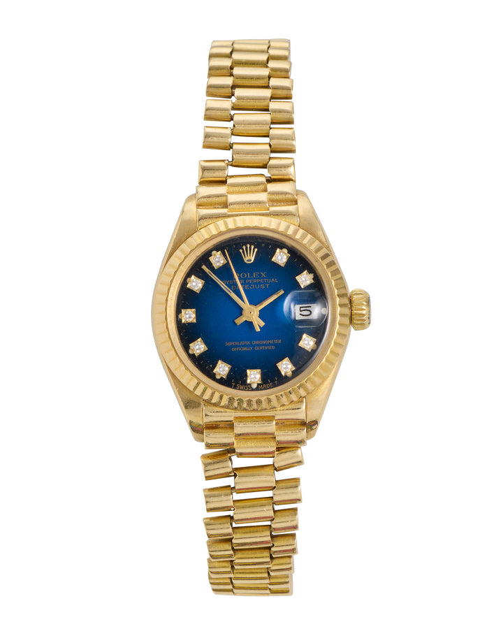 Rolex Datejust 26 Blue Vignette Diamond Yellow Gold Unknown - 69178