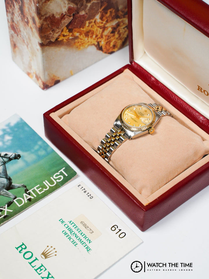 Rolex Datejust 31 68273 Champagne Diamond Stainless Steel & Yellow Gold - 1992
