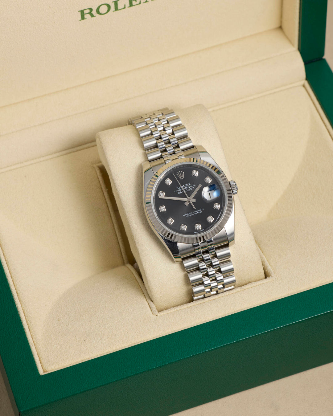 Rolex Datejust 36 Black Diamond Stainless Steel 2011 - 116234