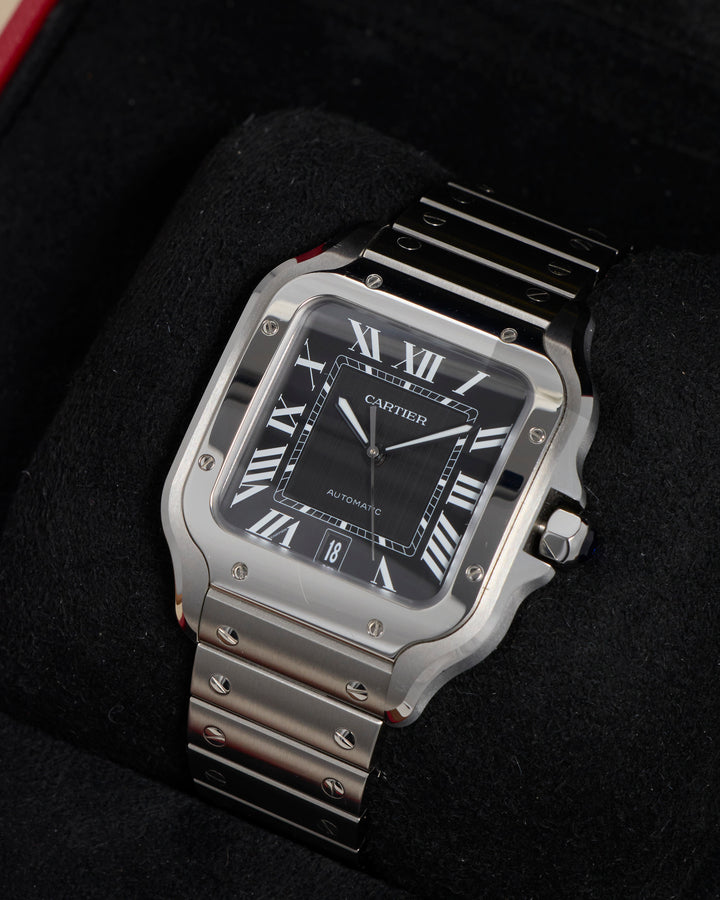 Cartier Santos De Cartier 39.8 BlackRoman Stainless Steel Unknown - WSSA0096