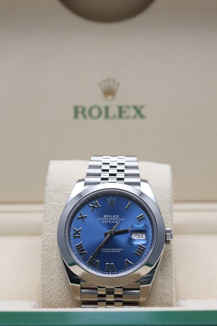 Rolex Datejust Azzurro Blue Stainless Steel 41mm - 126300