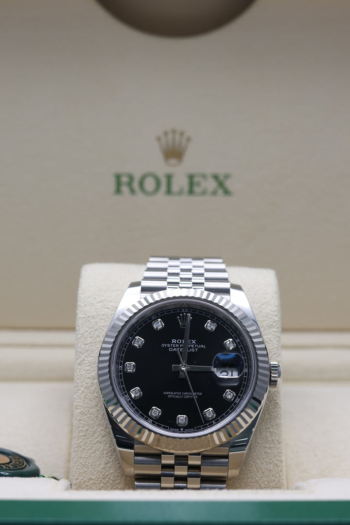 Rolex Datejust Black Diamond Stainless Steel 41mm - 126334