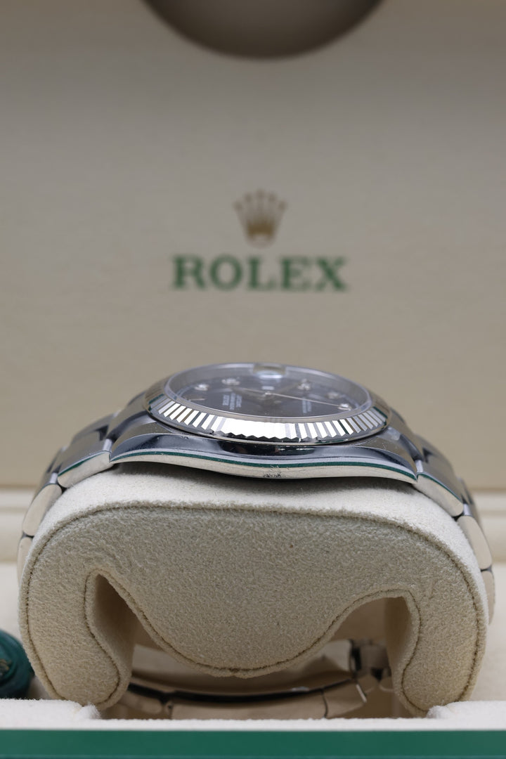 A ACTUAL Rolex Datejust Blue Diamond Stainless Steel 41mm - 126334