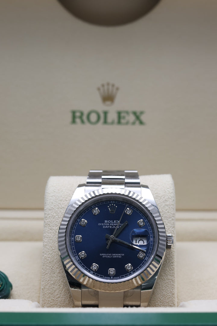 A ACTUAL Rolex Datejust Blue Diamond Stainless Steel 41mm - 126334