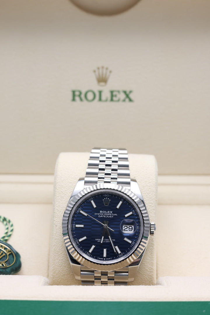 Rolex Datejust Blue Motif Stainless Steel 41mm - 126334