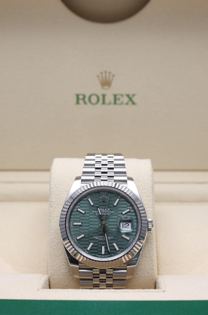 Rolex Datejust Green Motif Stainless Steel 41mm - 126334