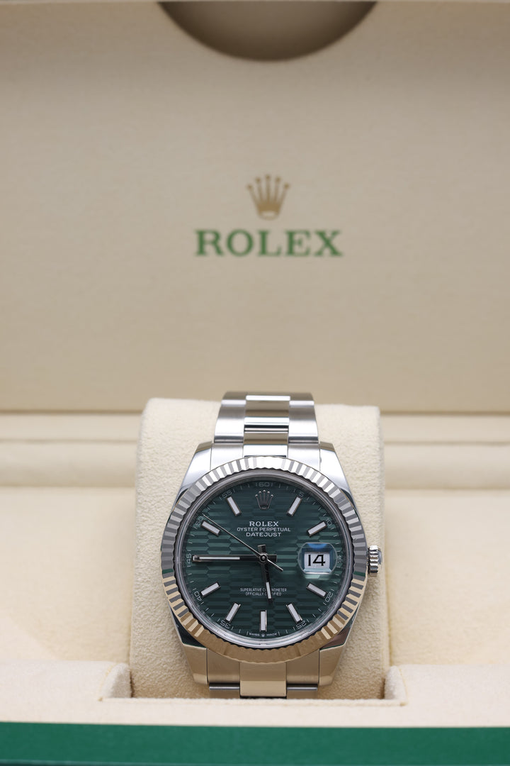 Rolex Datejust Green Motif Stainless Steel 41mm - 126334