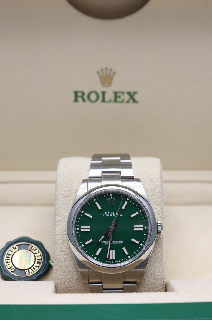 Rolex Oyster Perpetual Green Stainless Steel 41mm - 124300