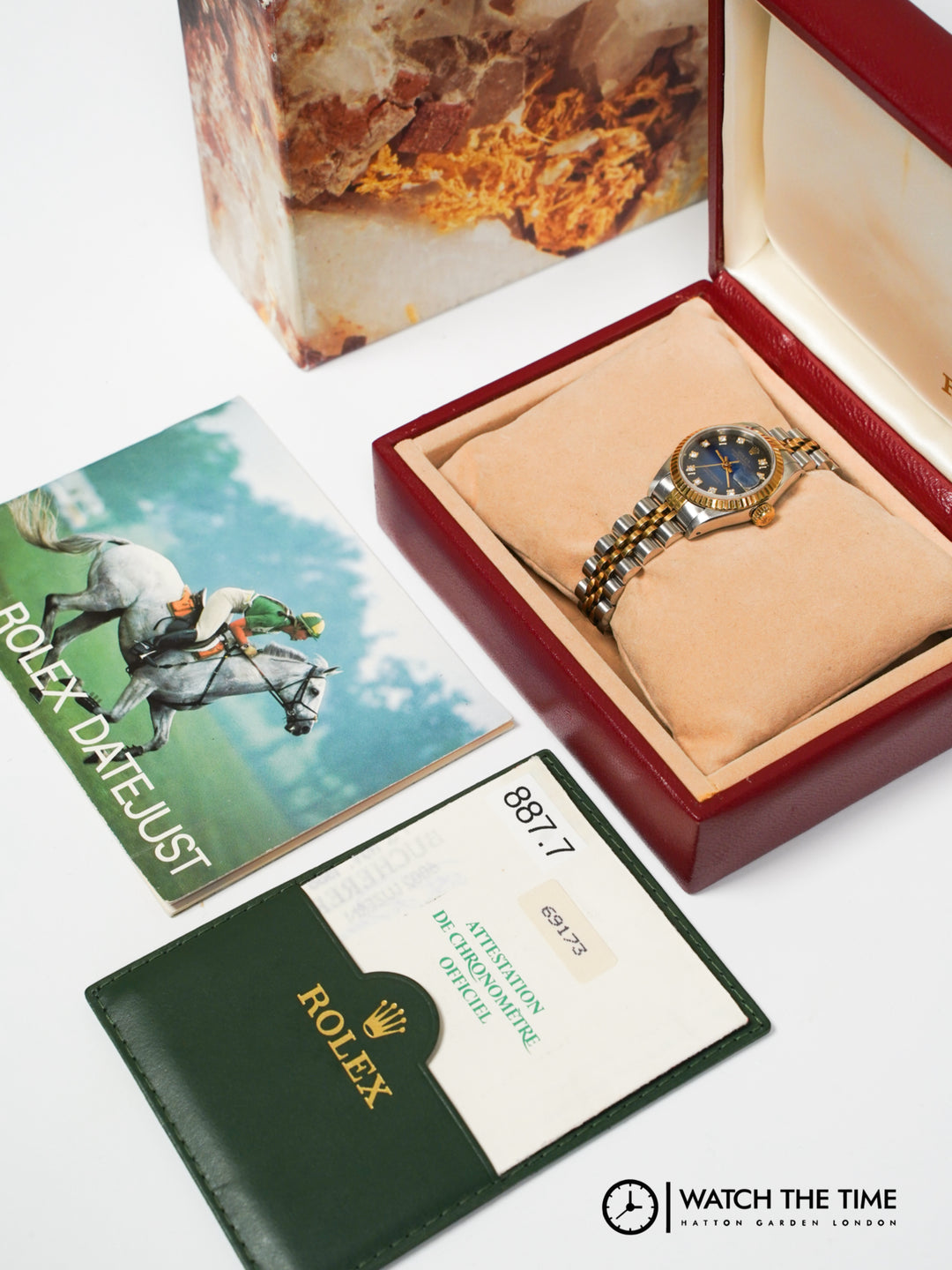 Rolex Datejust 26 69173 Blue Diamond Yellow Gold & Steel - 1988