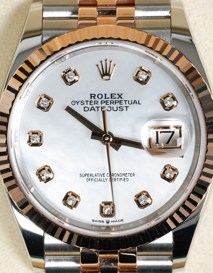 Rolex Datejust 126231 MOP Diamond Dial 36mm Rose Gold & Steel - 2025