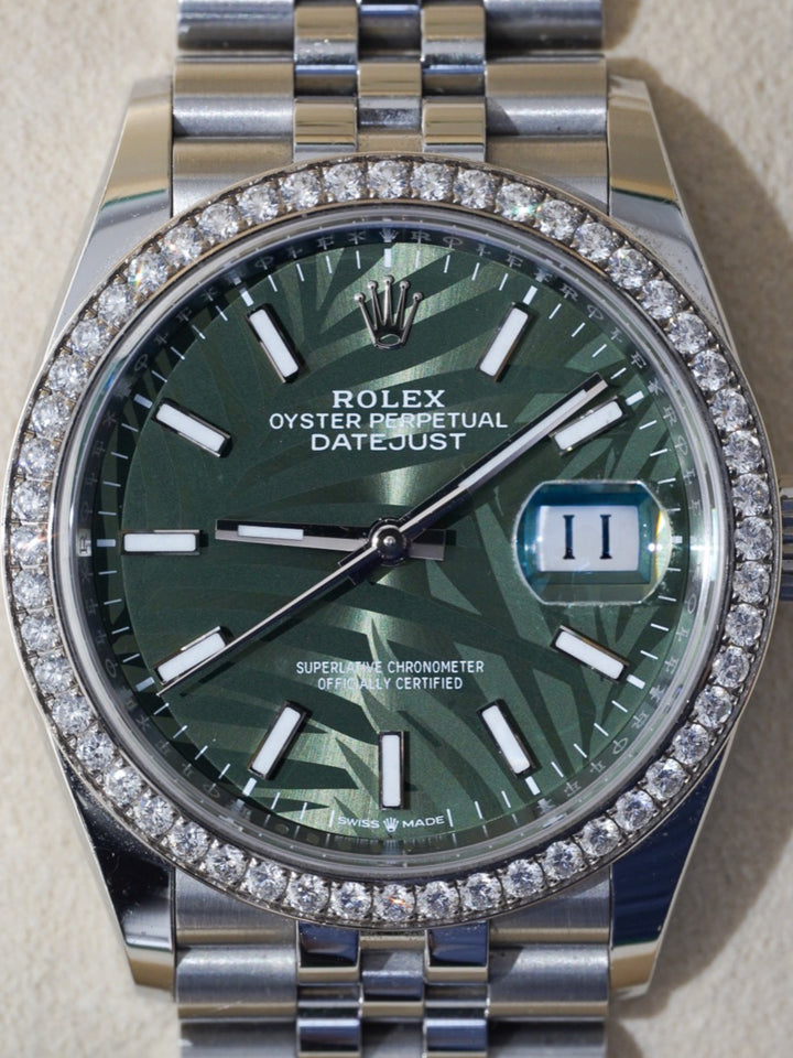 Rolex Datejust 36 126284RBR Green Palm Dial Stainless Steel - 2023