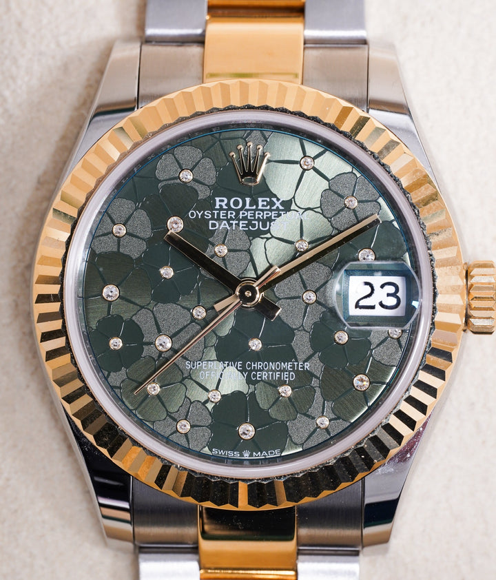 Rolex Datejust Green Flower Diamond Stainless Steel Yellow Gold 31 mm - 278273  - 2025