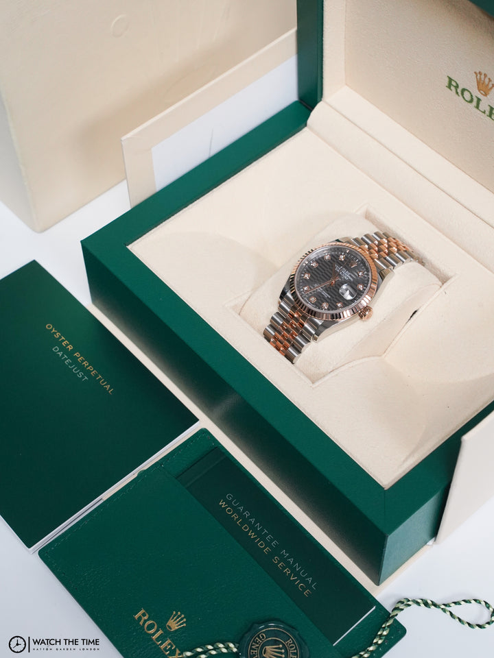 Rolex Datejust Motif Rhodium Stainless Steel Rose Gold 36 mm - 126231 - 2023