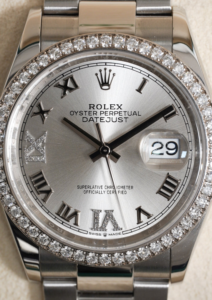 Rolex Datejust Silver Roman RBR Stainless Steel 36 mm - 126284RBR - 2020