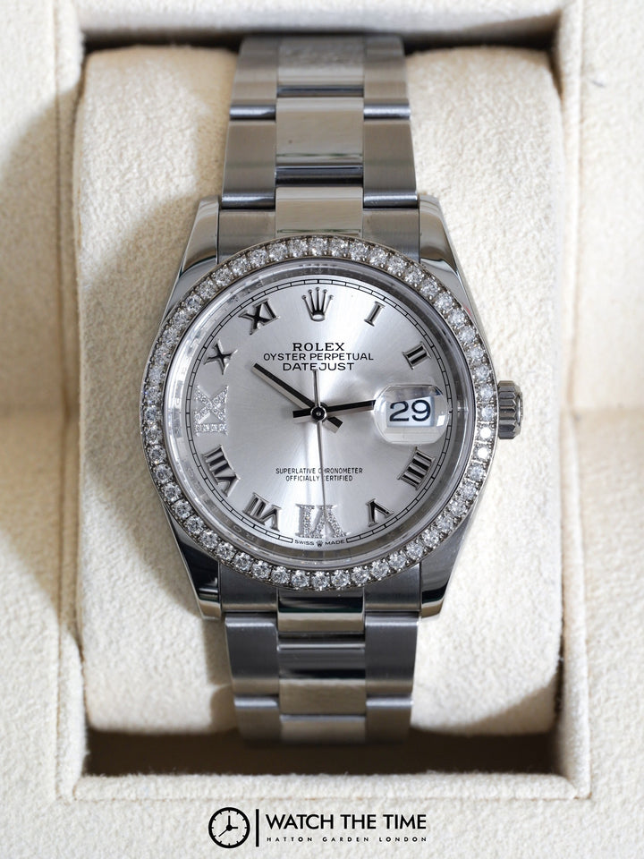 Rolex Datejust Silver Roman RBR Stainless Steel 36 mm - 126284RBR - 2020