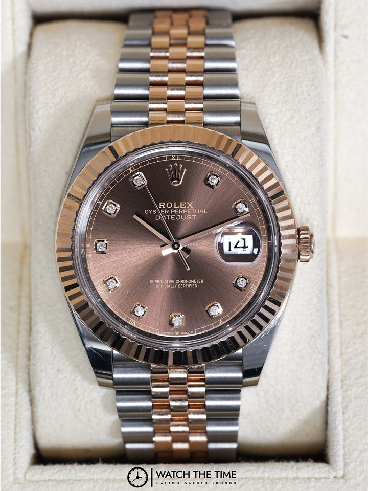 Rolex Datejust 41 Chocolate Diamond Stainless Steel Rose Gold 41 mm - 126331 - 2022