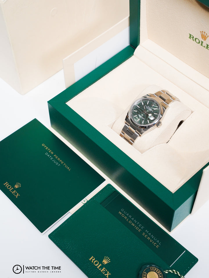 Rolex Datejust 36 Green Palm Motif Stainless Steel 36 mm - 126200 - 2022