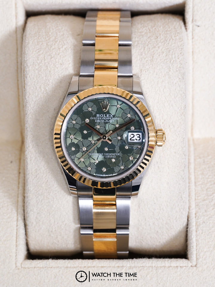 Rolex Datejust Green Flower Diamond Stainless Steel Yellow Gold 31 mm - 278273  - 2025
