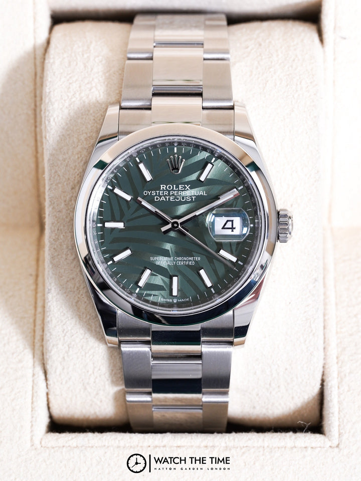 Rolex Datejust 36 Green Palm Motif Stainless Steel 36 mm - 126200 - 2022