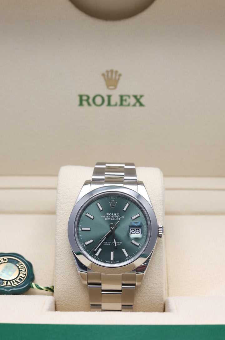 Rolex Datejust Mint Green Stainless Steel 41mm - 126300