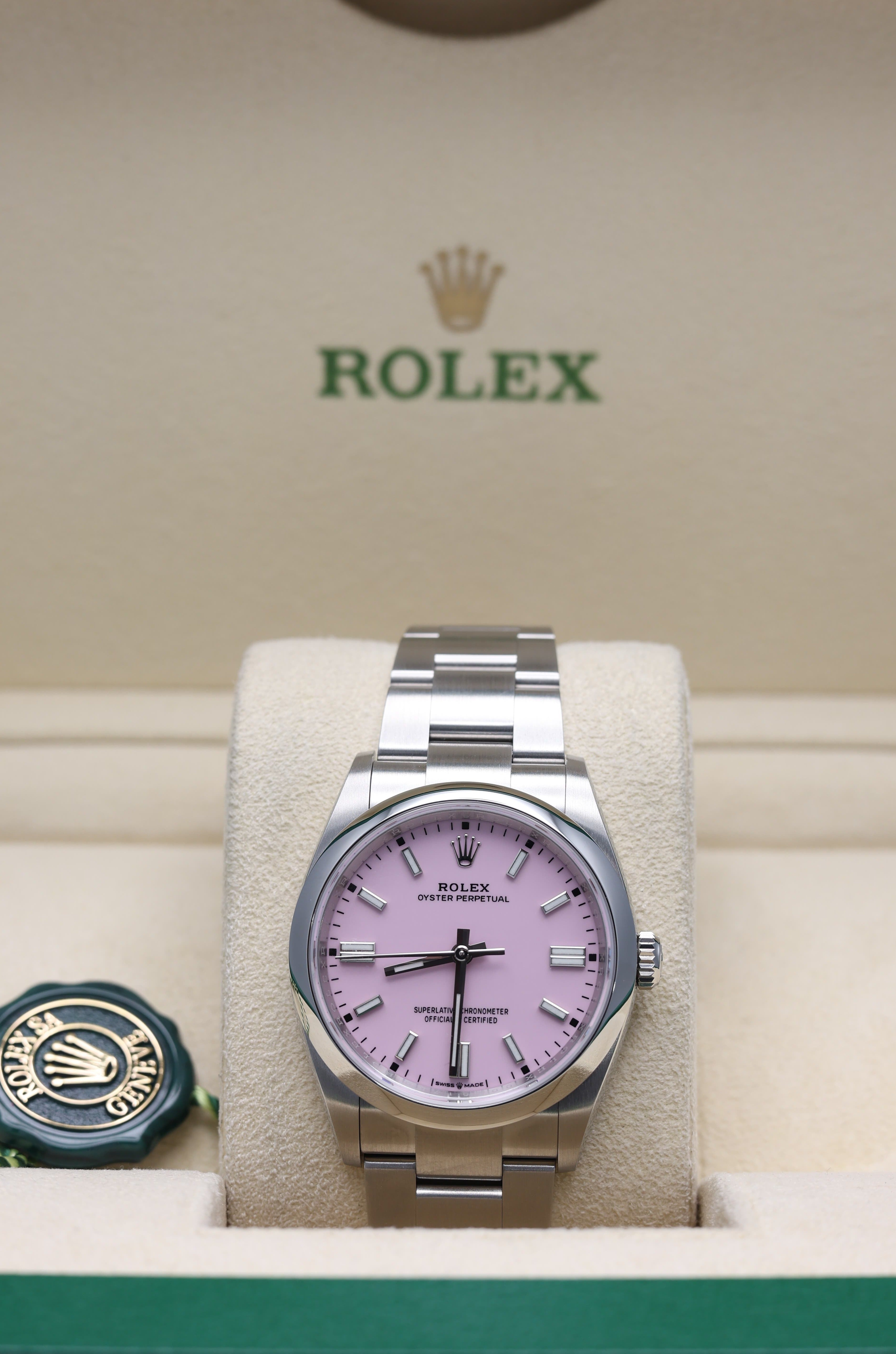 Buy Rolex Oyster Perpetual Pink Stainless Steel 36mm 126000