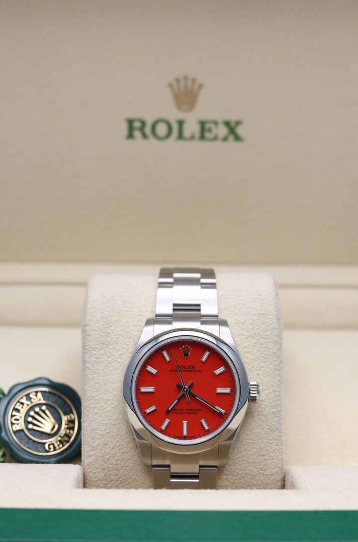 Rolex Oyster Perpetual Red Stainless Steel 31mm - 277200