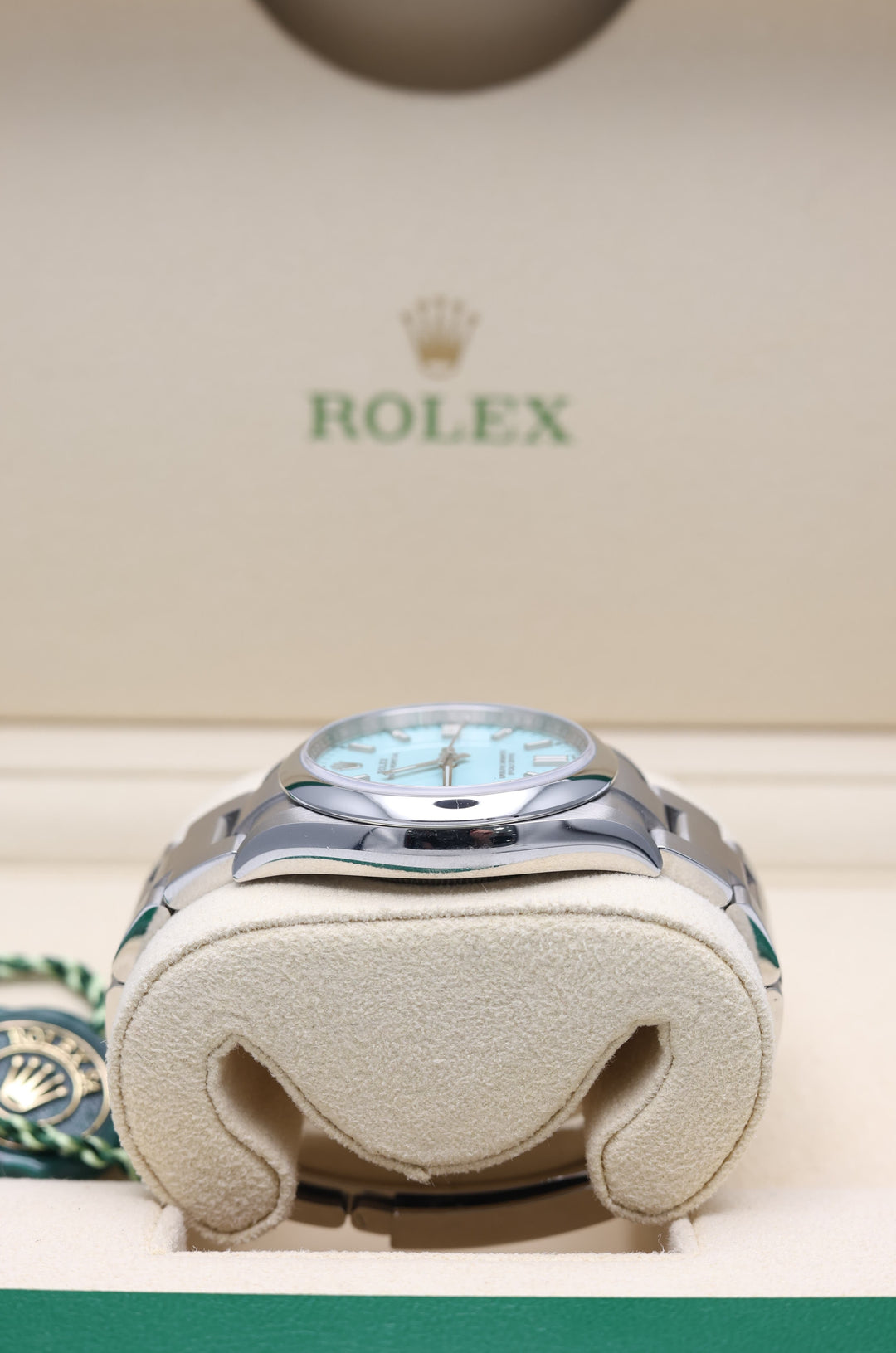 Rolex Oyster Perpetual Turquoise Blue Stainless Steel 36mm - 126000