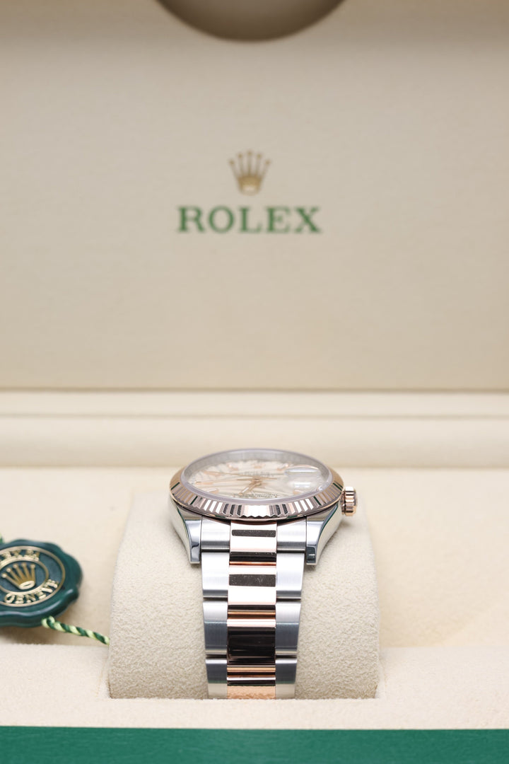 Rolex Datejust White Palm Stainless Steel & Everose Gold 36mm - 126231