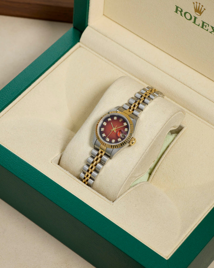 Rolex Datejust 26 Red Vinaigrette Diamond Dot Stainless Steel Yellow Gold Unknown - 69173