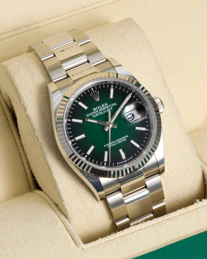 Rolex Datejust 36 Green Ombre Stainless Steel White Gold 2026 - 126234