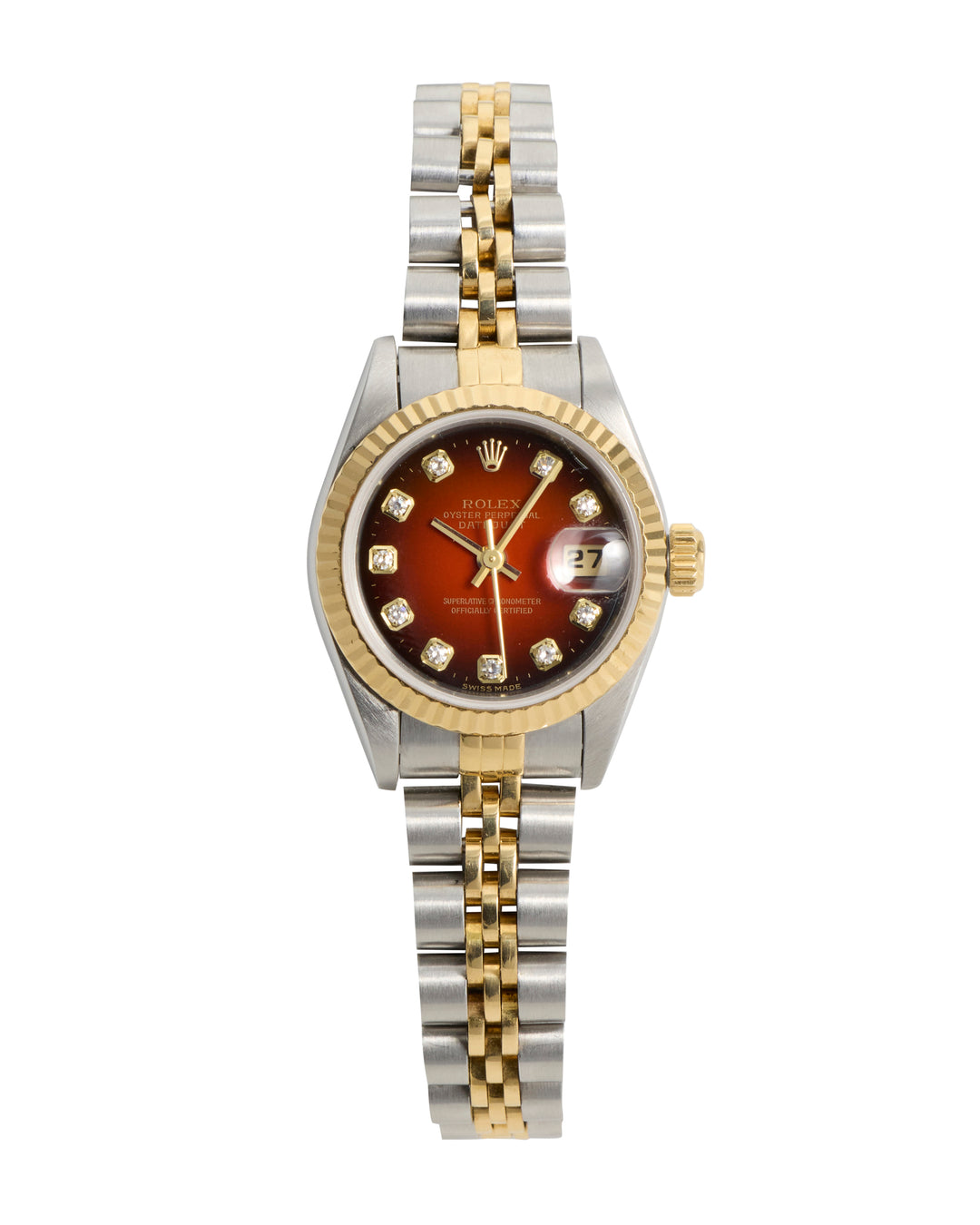 Rolex Datejust 26 Red Vinaigrette Diamond Dot Stainless Steel Yellow Gold Unknown - 69173