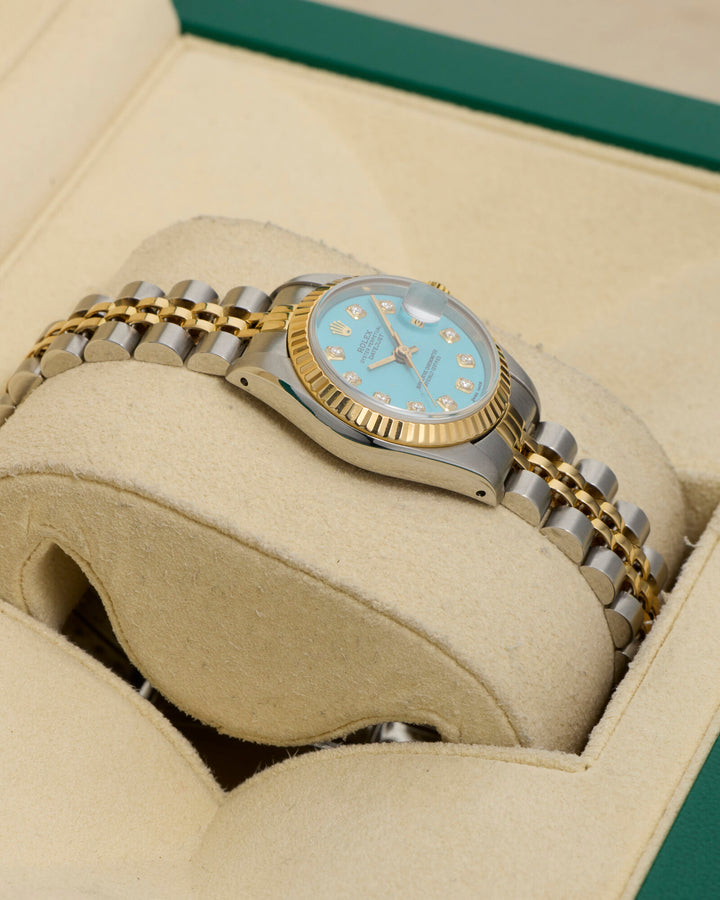Rolex Datejust 26 Turquoise Diamond Dot Stainless Steel Yellow Gold 1986 - 69173