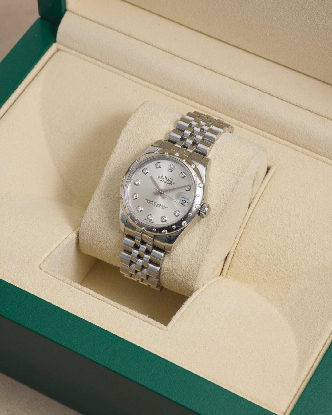 Rolex Datejust 31 Silver Diamond Dot Stainless Steel 2014 - 178344