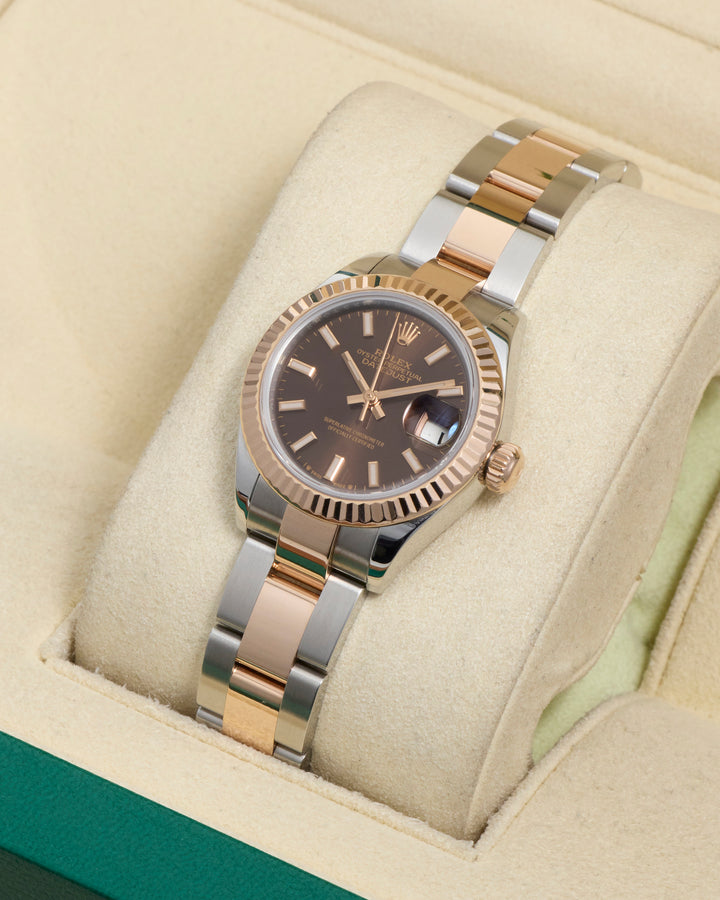 Rolex Datejust 28 Chocolate Stainless Steel & Rose Gold 2019 - 279171