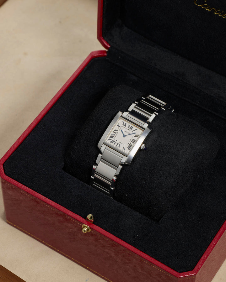 Cartier Tank Francaise White Roman Stainless Steel Unknown - 2301