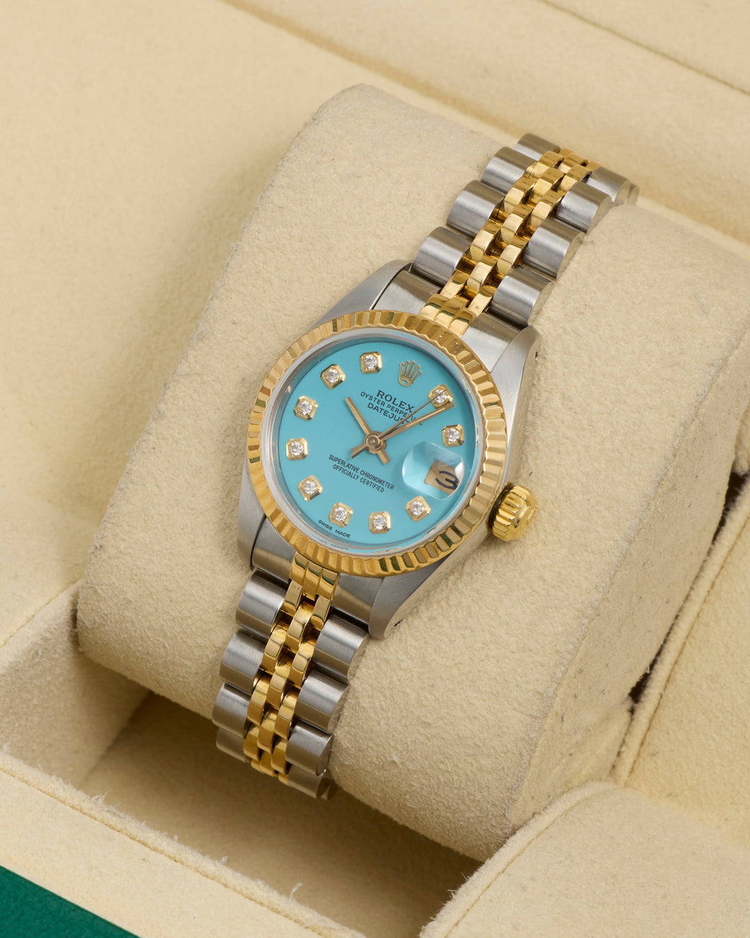 Rolex Datejust 26 Turquoise Diamond Dot Stainless Steel Yellow Gold 1986 - 69173