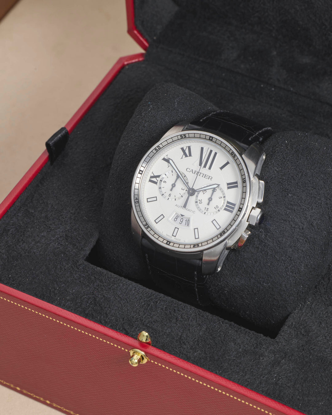 Cartier Calibre De Cartier Chronograph White Stainless Steel Unknown - 3578
