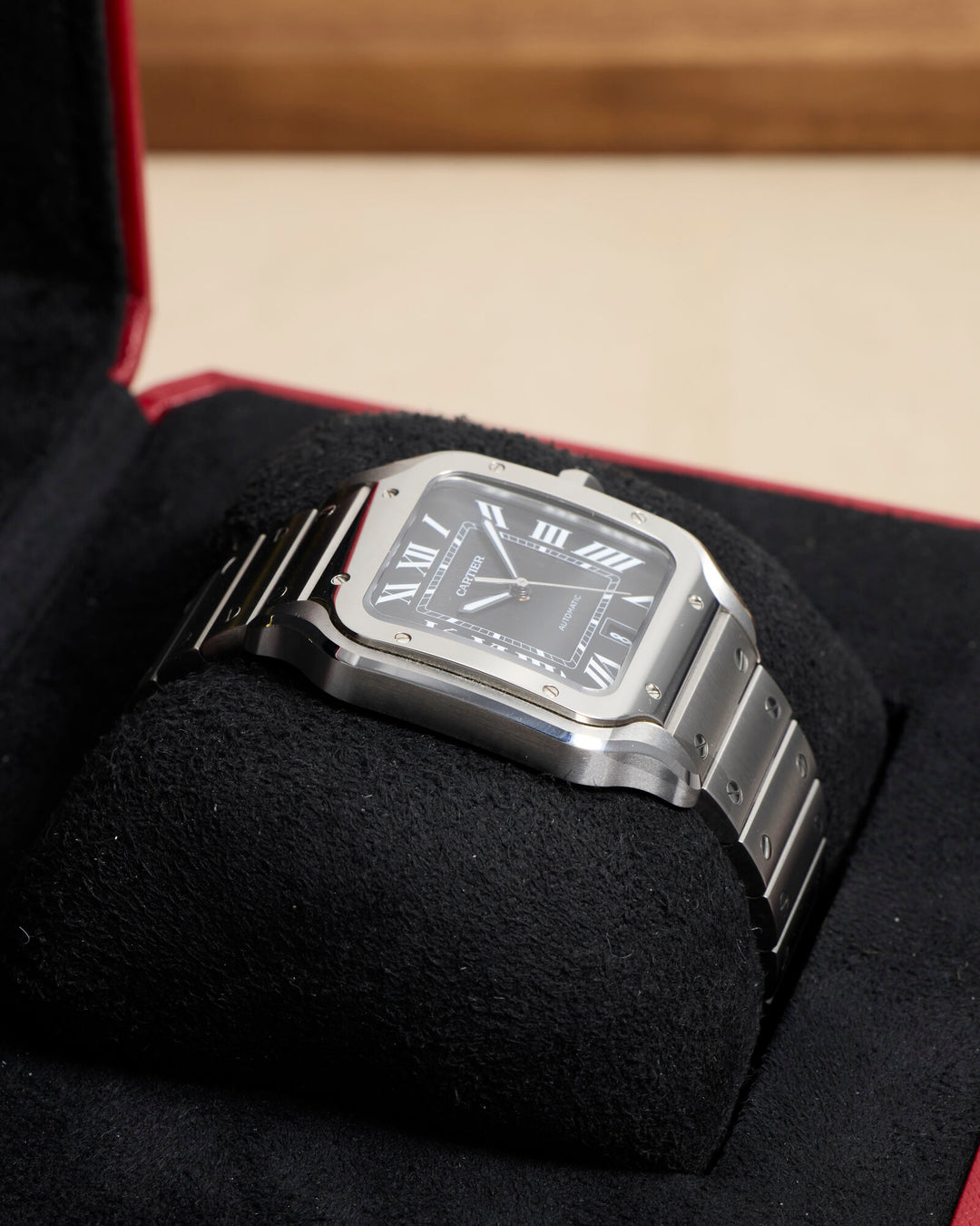 Cartier Santos De Cartier 39.8 BlackRoman Stainless Steel Unknown - WSSA0096
