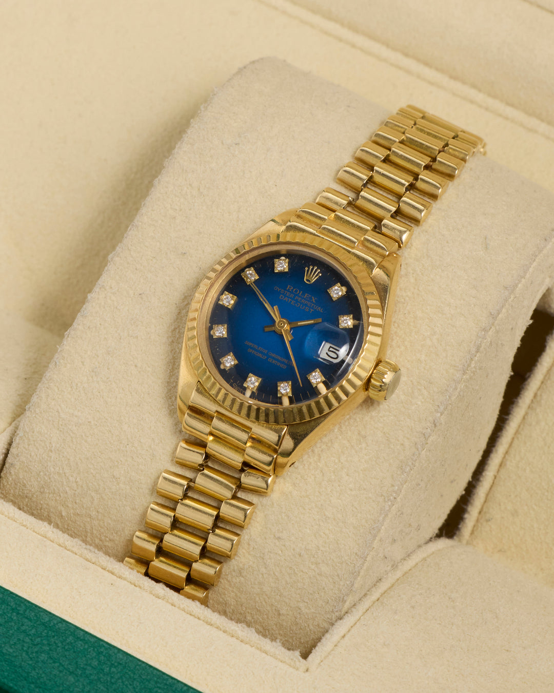 Rolex Datejust 26 Blue Vignette Diamond Yellow Gold Unknown - 69178