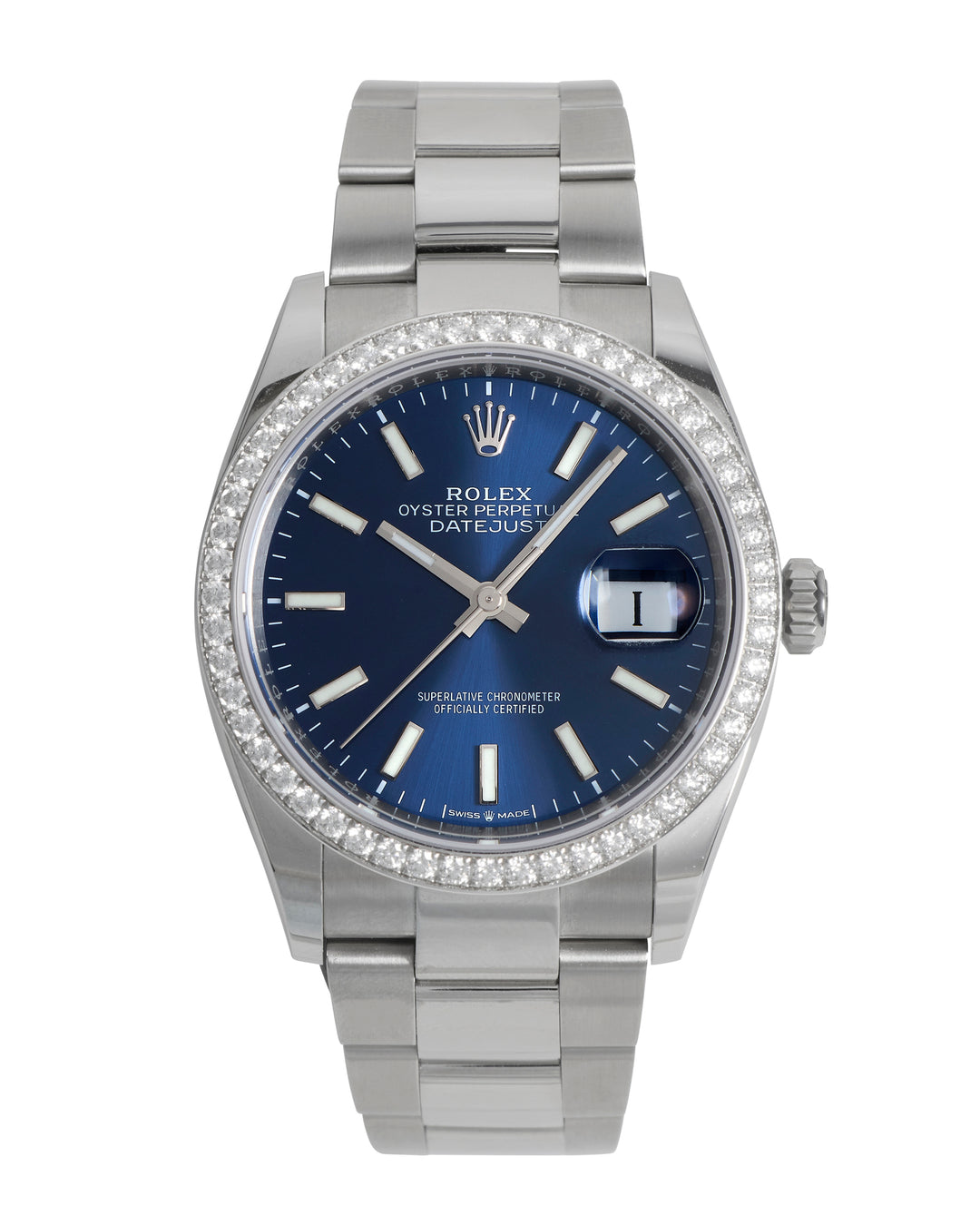 Rolex Datejust 36 Blue Factory Diamond Bezel Stainless Steel 2026 - 126284RBR