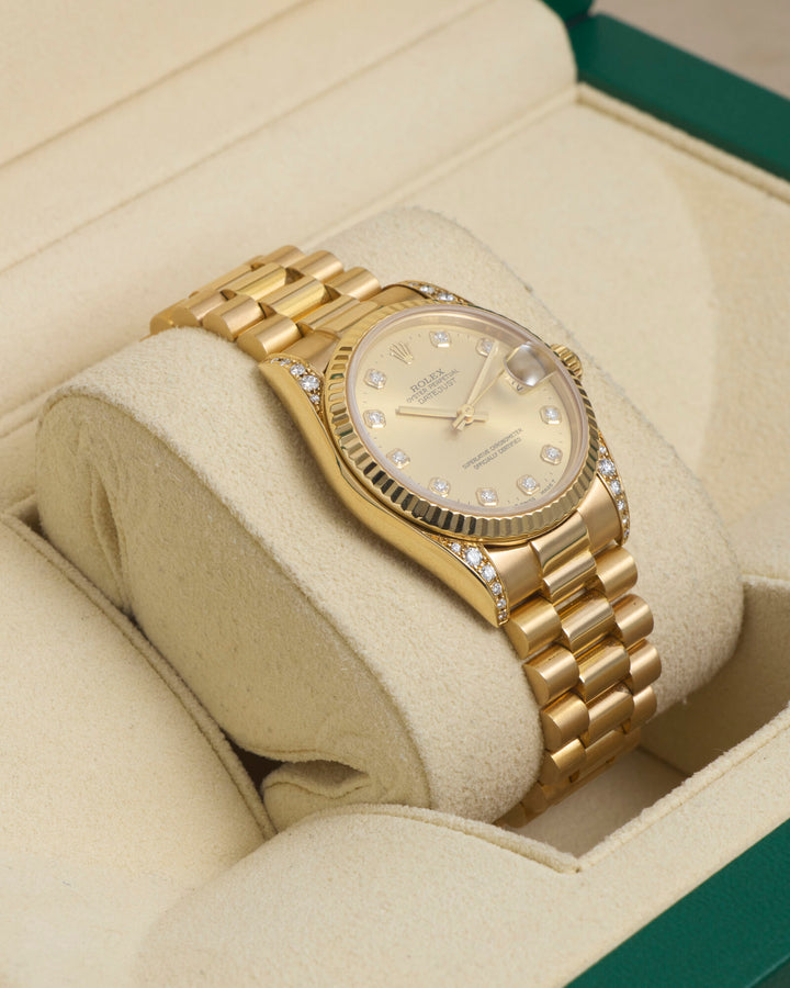 Rolex Datejust 31 Champagne Diamond Dot Yellow Gold 1992 - 68238
