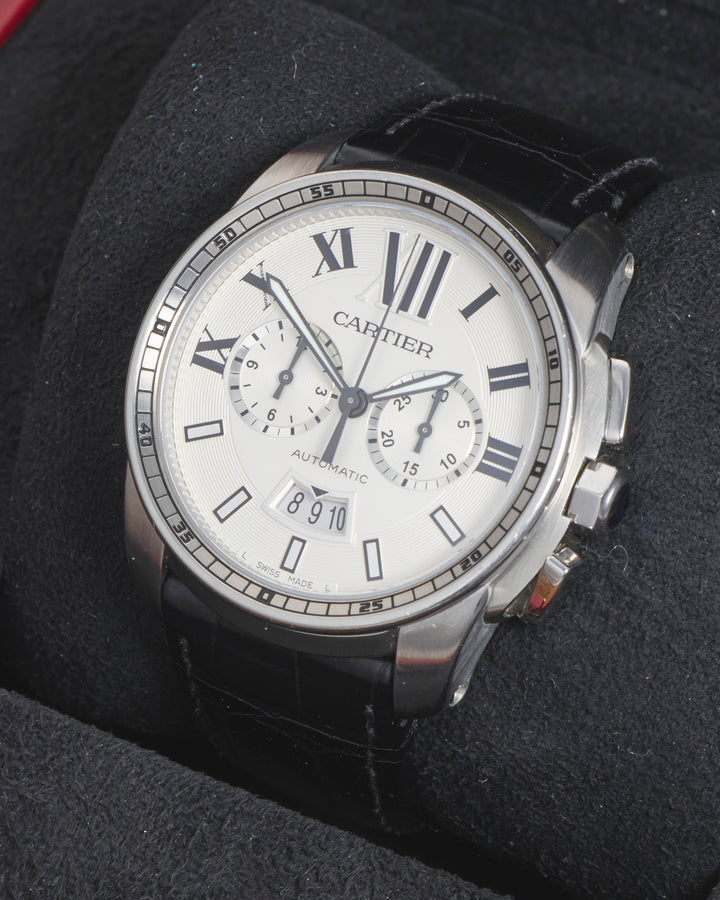 Cartier Calibre De Cartier Chronograph White Stainless Steel Unknown - 3578