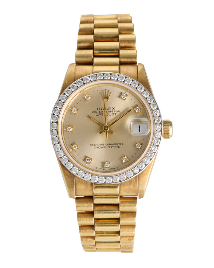 Rolex Datejust 31 Champagne Diamond Dot Yellow Gold 1995 - 68278