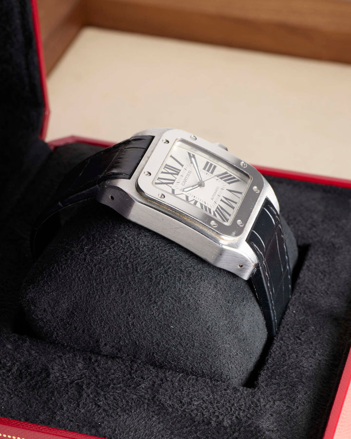 Cartier Santos White Roman Stainless Steel Unknown - 2656