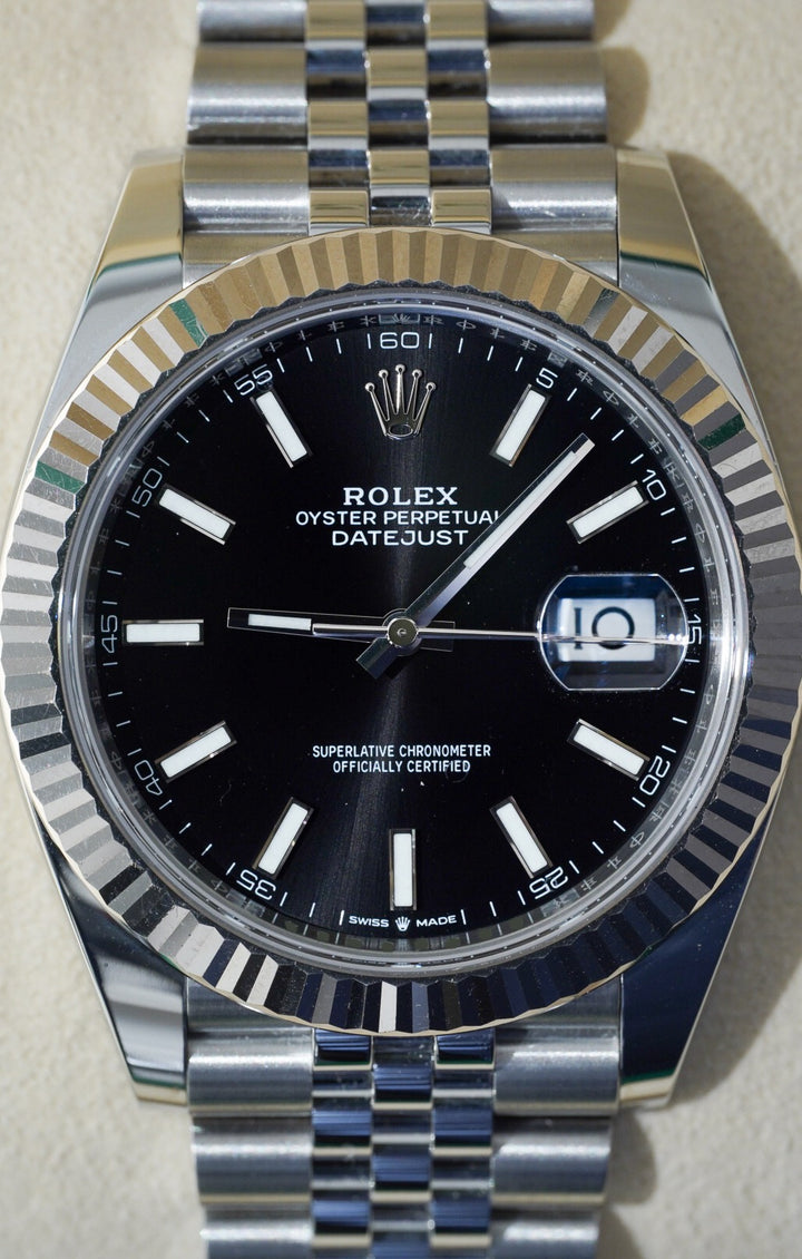 Rolex Datejust Black Baton Stainless Steel 41mm - 126334