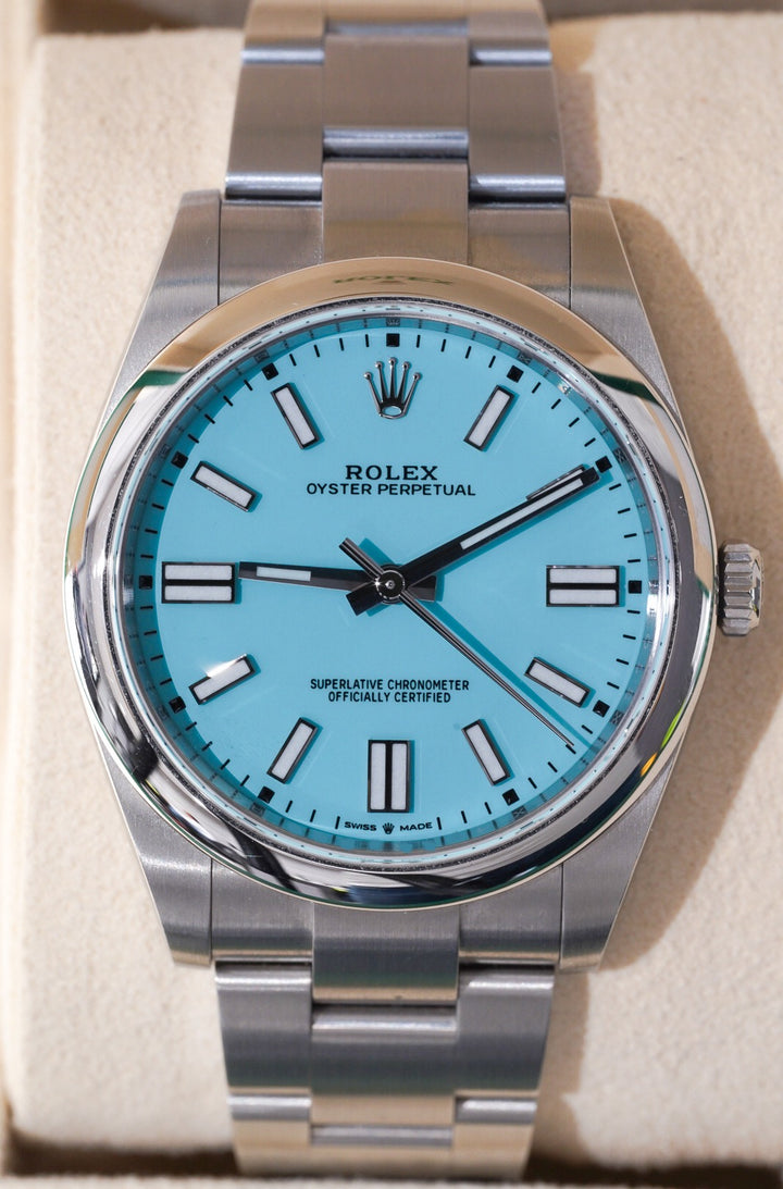 Rolex Oyster Perpetual Tiffany Stainless Steel 41 mm -124300