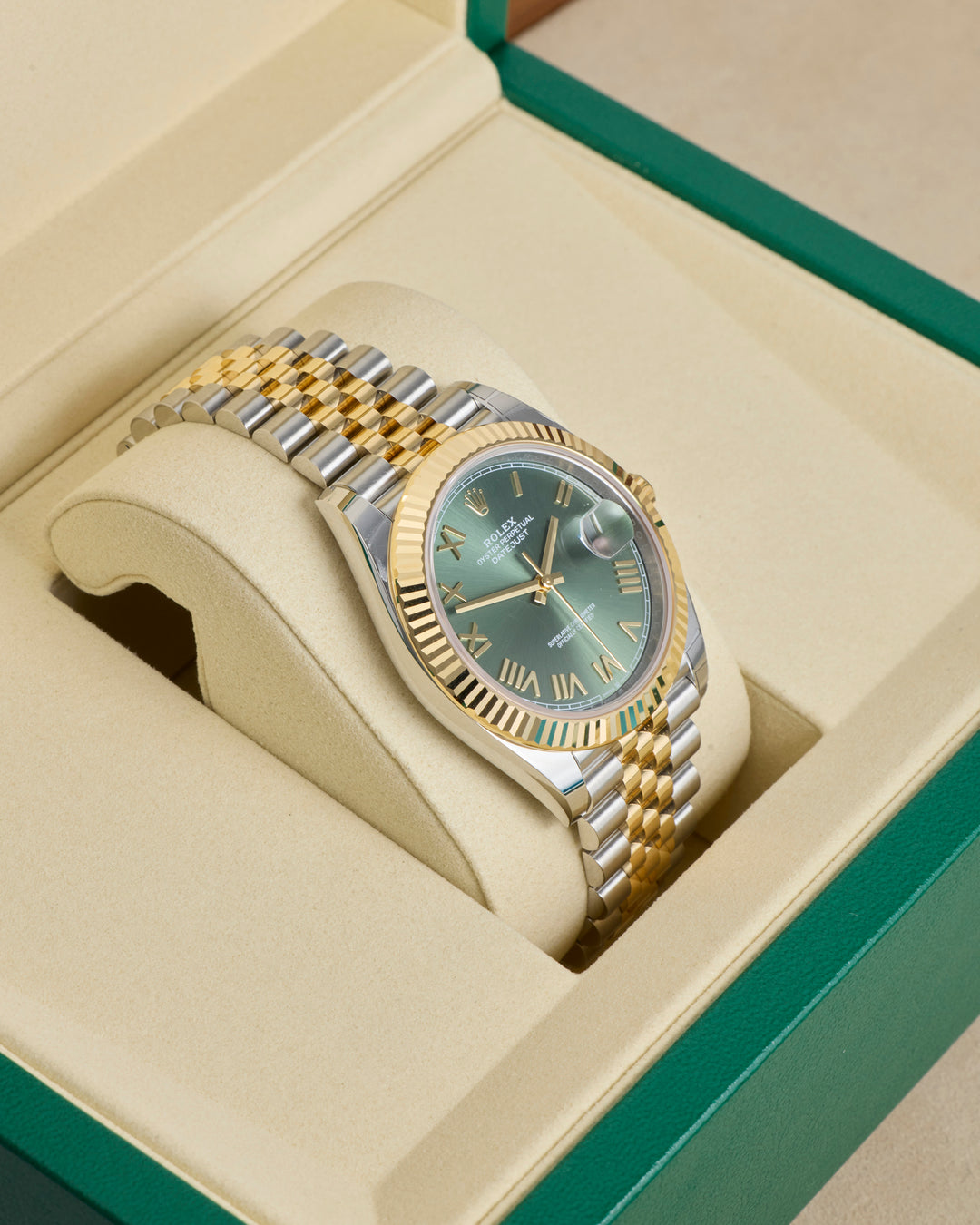 Rolex Datejust 41 Olive Green Roman Stainless Steel & Yellow Gold 2026 - 126333